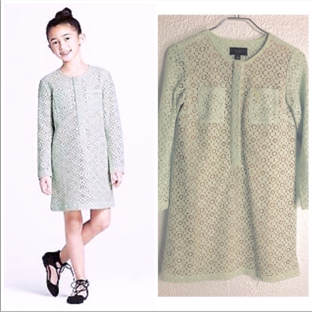 Victoria Beckham Target Mint Green Lace Kids Dress sz S fits 6-7